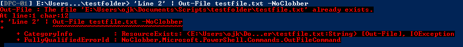 powershell overwrite file if exists
